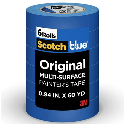 Miniatura 10 de ScotchBlue Cinta de pintor, 0.94 pulgadas de ancho x 60 yardas, 8 rollos, azul, multisuperficie, interior/exterior, 45% de recursos renovables, sin