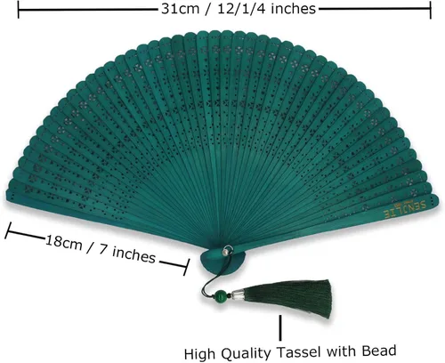 Miniatura 3 de Abanicos de mano plegables, ventilador de mano de bambú tradicional chino/japonés hecho a mano con una bolsa, regalo oriental para hombres/mujeres