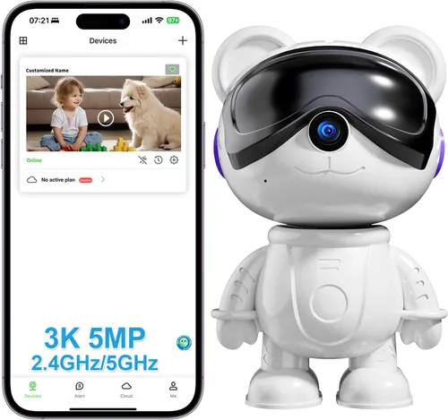 Miniatura 10 de Cámara de seguridad interior 3K 5MP para el hogar - Lindo monitor de bebé y cámara para mascotas, WiFi 2.4/5G, detección de humanos y mascotas