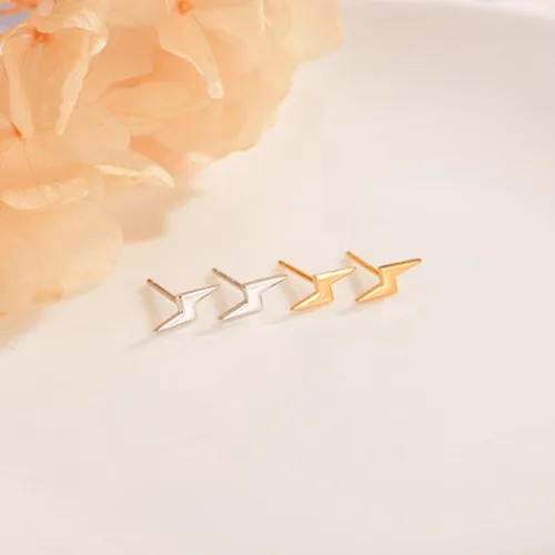 Miniatura 8 de Shcyee Aretes de plata de ley 925 con diseño de rayos para mujeres y hombres, hipoalergénicos, para uso diario, joyería de regalo