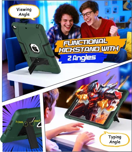Miniatura 3 de Cantis - Funda para iPad de 9.ª generación/ 8.ª generación/ 7.ª generación, funda protectora resistente a los golpes con construcción robusta