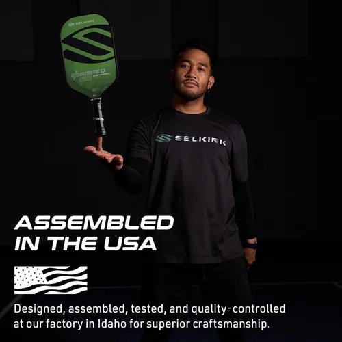 Miniatura 4 de Selkirk Sport Amped Control Pickleball Paddle Precision & Control Fiberglass Pickleball Paddles 16mm X5 Core Made in USA Verde Peso medio