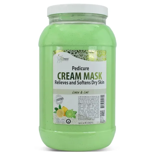 SPA REDI - Mascarilla de crema corporal y pies, limón, 128 onzas - Masaje de pedicura para pies y cuerpo cansados, hidratante, piel fresca -