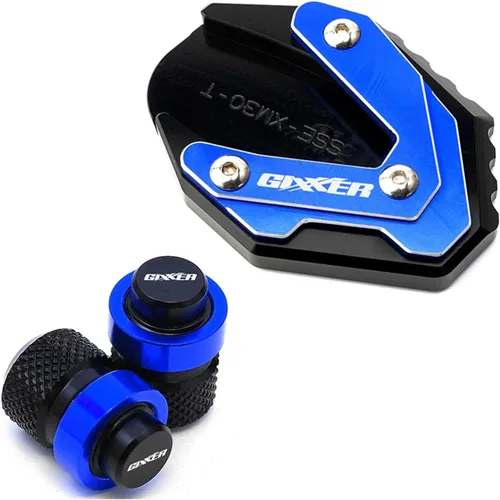 KAnduo Para Suzuki para GIXXER 250 SF para GIXXER 150 125 SF250 Accesorios de motocicleta CNC Soporte lateral Ampliar extensión y válvula de Azul