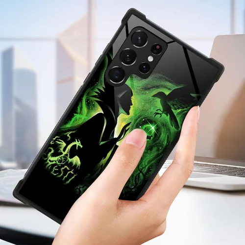 Miniatura 7 de CARLOCA Funda compatible con Samsung Galaxy S22 Ultra, diseño de dama mágica verde, ultra protección, a prueba de golpes, de silicona suave, TPU