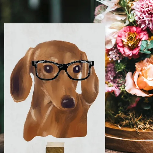 Miniatura 131 de Andaz Press Póster impreso para pared de perro, 8.5 x 11 pulgadas, Bulldog inglés con gafas negras, 1 paquete, regalo de cumpleaños de Navidad, sin