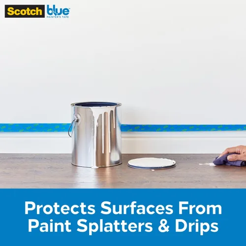 Miniatura 5 de ScotchBlue Cinta de Pintor de Plástico Pre con Dispensador con Cuchilla, 24 pulgadas x 30 yardas, Cinta y Película de Enmascaramiento Combinadas