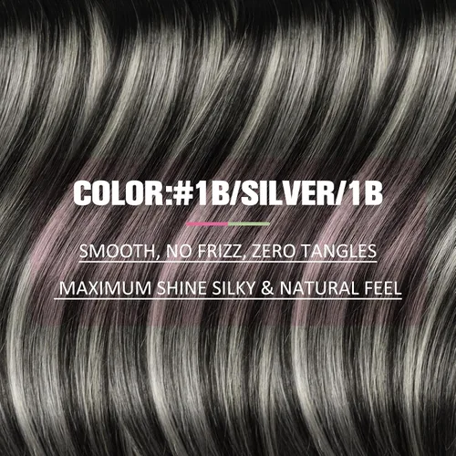 Miniatura 4 de YoungSee - Extensiones de cabello humano con cinta adhesiva, color negro ombre, extensiones de cabello humano real, cinta adhesiva invisible