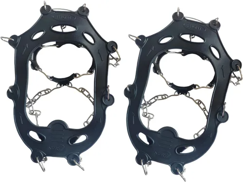 Miniatura 7 de Crampones de 11 picos para niños, botas de senderismo, tacos de hielo, 11 dientes, antideslizantes, para senderismo, escalada, caminar, niños