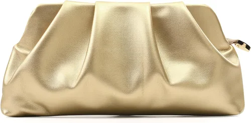 Miniatura 12 de Bolsa de noche para mujer, cartera tipo clutch con fruncidos, con cadena metálica desmontable, bolsa de hombro cruzada