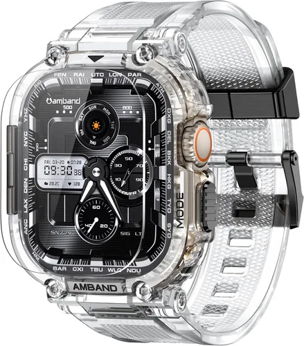 Miniatura 39 de amBand Bands - Funda protectora de pantalla compatible con Apple Watch Ultra 3/2/1 de 1.732 pulgadas, correa resistente M1 Sport Series y película