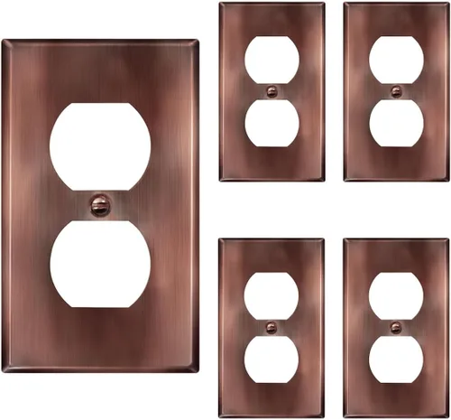 Miniatura 8 de ENERLITES Placa de pared de metal con salida dúplex para receptáculos, cubierta de salida de acero inoxidable, resistente a la corrosión