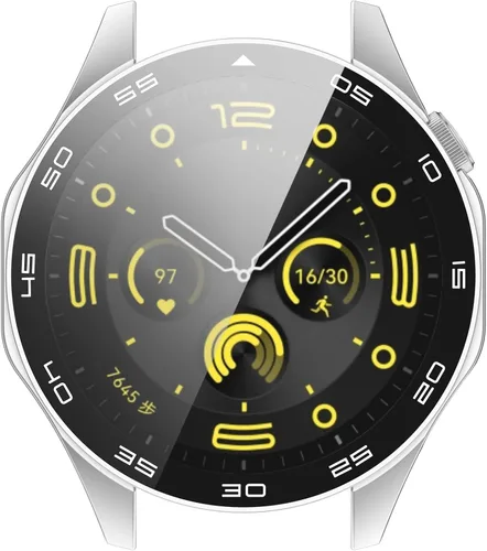Miniatura 8 de FitTurn Funda rígida de policarbonato con protector de pantalla de vidrio templado a escala integrada compatible con Huawei Watch GT4