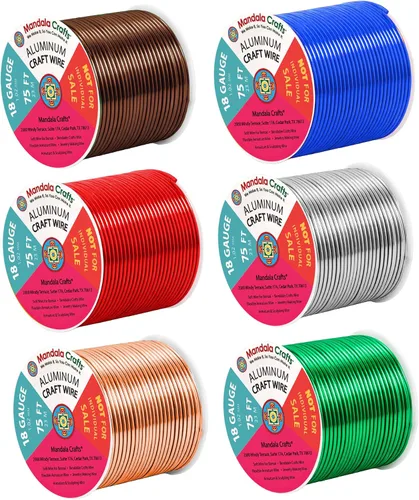Miniatura 134 de Mandala Crafts - Alambre de aluminio anodizado de 8 calibre para hacer joyas - 9.75 m de alambre flexible negro colorido - Flexible para bonsái