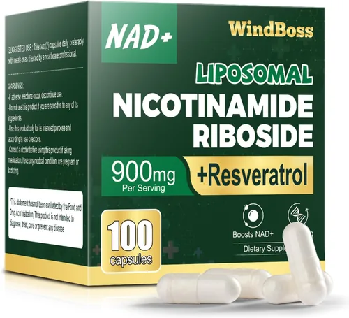 Miniatura 8 de Suplemento liposomal NAD+ con ribósido de nicotinamida y resveratrol - Suplemento NAD para mujeres y hombres - Energía celular, salud mitocondrial
