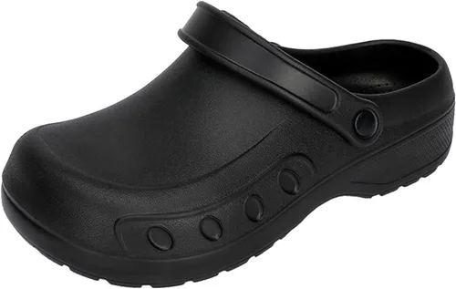 Zuecos de chef para hombre, antideslizantes, con soporte para el arco, zapatos de enfermería de seguridad, zapatos de trabajo, resistentes al agua,