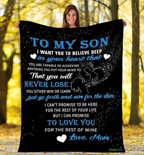 To My Son Believe Deep in Your Heart, manta de forro polar, regalo para hijo de parte de mamá, día del niño, regalos de cumpleaños para hijo. Manta
