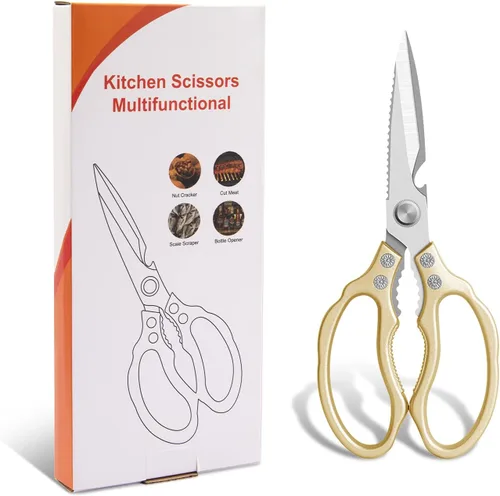 Miniatura 7 de CGBE Tijeras de cocina multiusos, resistentes, ultra afiladas, de acero inoxidable, aptas para lavavajillas, tijeras de cocina para pollo, aves