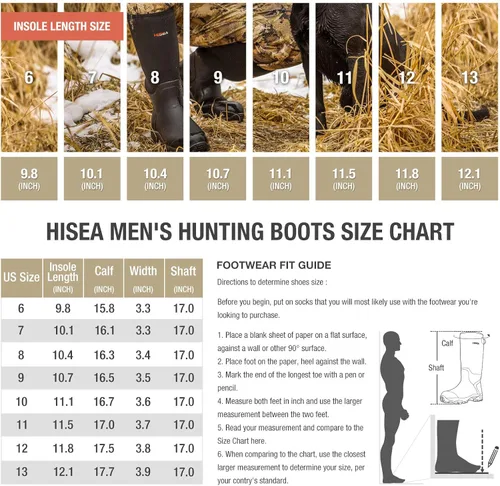 Miniatura 2 de Hisea Apollo Basic - Botas de caza para hombre, impermeables, aisladas, de goma, botas de lluvia, de neopreno