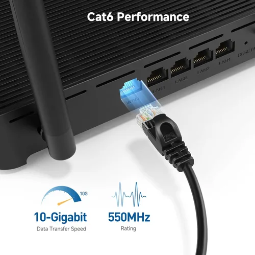 Miniatura 3 de Cable Matters Paquete de 5 cables Ethernet Cat 6 cortos sin enganches de 10 Gbps, cable Cat 6 de perfil delgado, cable Cat6, cable Ethernet fino