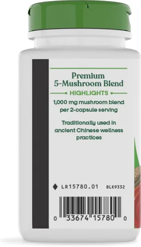 Miniatura 11 de Nature's Way Mezcla de 5 hongos, con melena de león, shiitake, reishi, maitake, hongo chaga, 60 cápsulas veganas