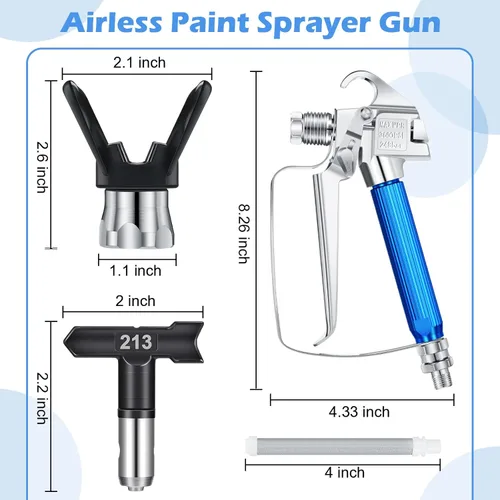 Miniatura 3 de Zhengmy 12 pistolas pulverizadoras de pintura sin aire con puntas de pulverización de protector de boquilla y filtro de pistola de pintura sin aire