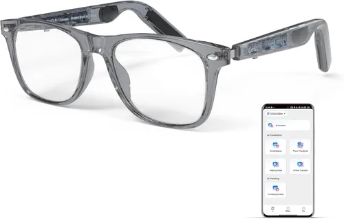 Miniatura 10 de Gafas inteligentes para hombres y mujeres, gafas inteligentes impulsadas por ChatGPT, traducción en tiempo real con IA en 145 idiomas, reproducción