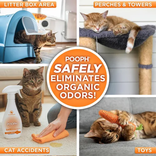 Miniatura 3 de POOPH Kitty Spray eliminador de olores, 32 onzas, desmantela olores sobre una base molecular, gatos, ambientador, eliminador, orina, caca, orina