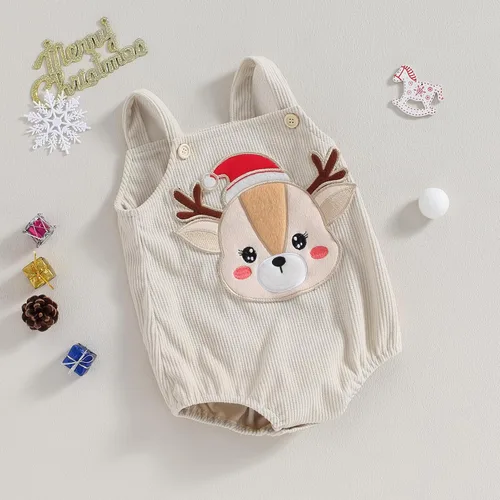 Miniatura 2 de LAGKIYOJ Ropa de otoño para bebé niña y niño, mameluco de pana con estampado de arco iris, sin mangas, traje de otoño e invierno
