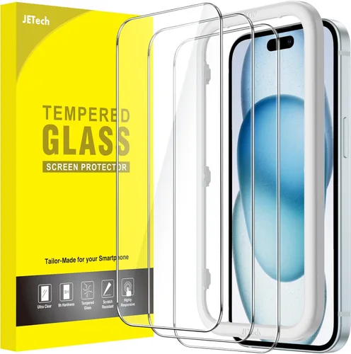 Miniatura 14 de JETech Protector de Pantalla para iPhone 17 Pro de 6.3 Pulgadas, Película de Vidrio Templado con Herramienta de Fácil Instalación, Dureza 9H