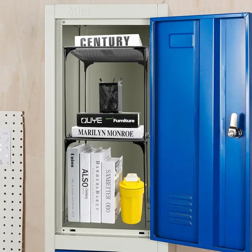 Miniatura 7 de Estante organizador de casillero apilable extra para casillero escolar, organizador de armario de almacenamiento, accesorios adecuados para la Negro