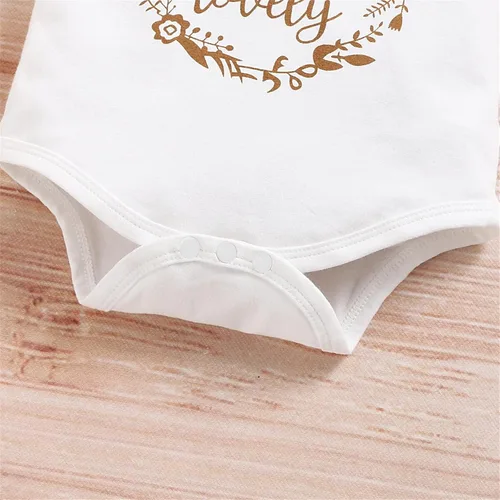 Miniatura 4 de PATPAT Conjunto de 3 piezas de ropa para bebé niña recién nacida con volantes y diadema