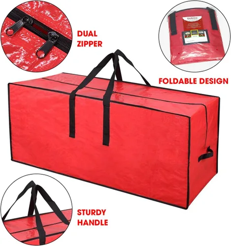 Miniatura 3 de Bolsa grande de almacenamiento para árbol de Navidad de 65 pulgadas, de la marca Primode Rojo