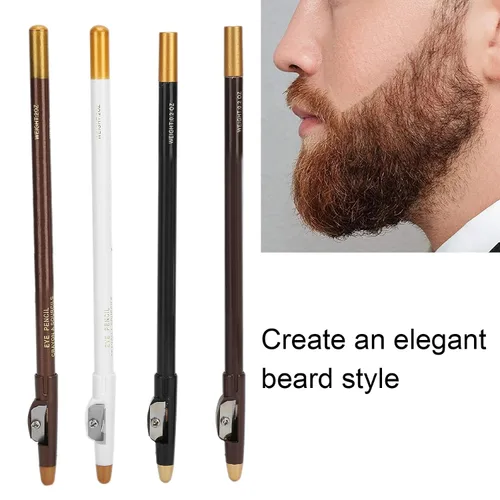 Miniatura 7 de 4 lápices de trazado de barba y línea capilar con sacapuntas integrado para un estilo y forma precisos
