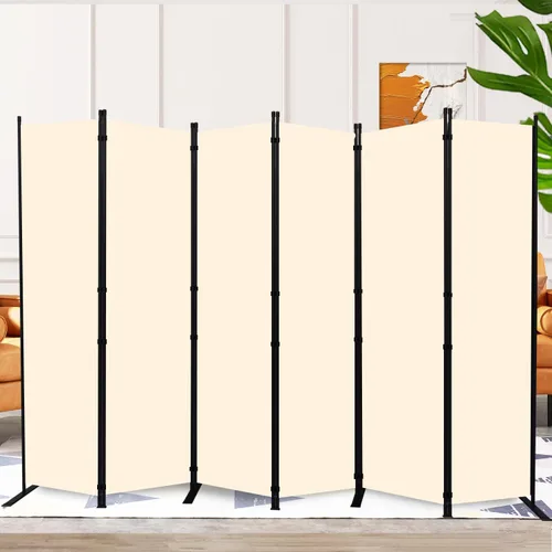 Divisor de habitación y pantallas plegables de privacidad, 6 paneles de 132 pulgadas de ancho, divisores de habitación portátiles para separación de