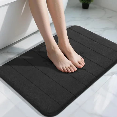 Miniatura 8 de Yimobra Tapete de baño de espuma viscoelástica, súper suave, absorbente, antideslizante, de secado rápido, lavable a máquina, tapete para bañera