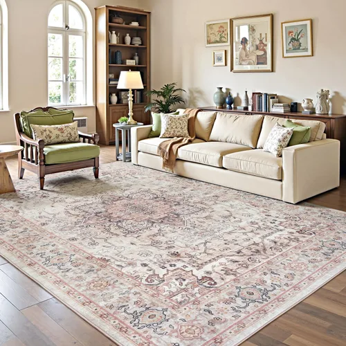Miniatura 81 de Lofus 8x10 Alfombras de área para sala de estar, alfombra de área lavable, alfombras para dormitorio, cocina, alfombra vintage boho, alfombra suave