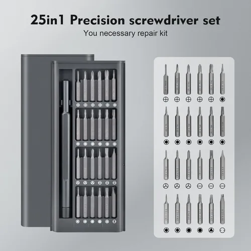 Miniatura 4 de Juego de mini destornilladores de precisión 25 en 1: regalo del día del padre, relleno de calcetines para hombres, juego de herramientas de torque
