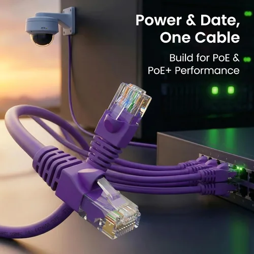 Miniatura 7 de GEARit Cable de conexión Ethernet Cat 6 de 5 pies, color morado (paquete de 10), cables de conexión Cat6 de 5 pies, cable de conexión