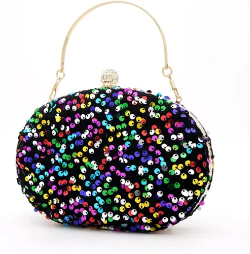 Miniatura 7 de IAMUHI Bolso de mano con lentejuelas pequeñas, bolso de noche con asa superior, mini bolso cruzado de hombro cuadrado