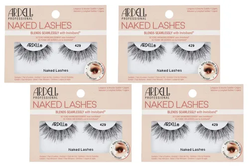 Pestañas postizas naturales Ardell Naked Lashes 429 con Invisiband - Pestañas postizas naturales, pestañas postizas de volumen sutil para uso