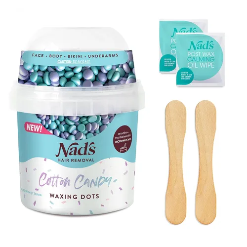 Miniatura 13 de Nad's Waxing Dots - Cuentas de cera dura de fresas y crema, fórmula sin tiras para microondas para mujeres