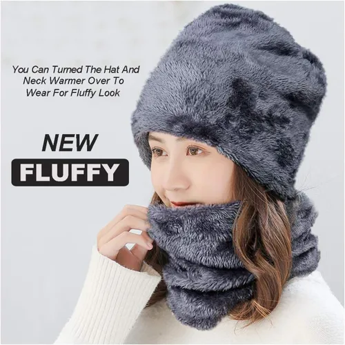Miniatura 4 de Winter Knit Hat Scarf Neck Warmer Gloves Set for Women Knitting Hats Caps