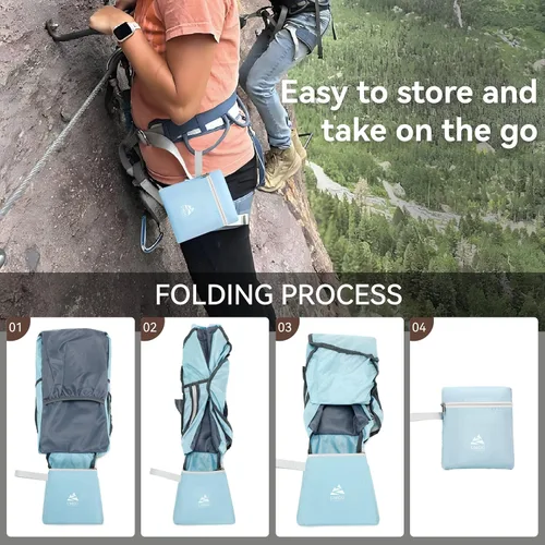 Miniatura 7 de Mochila pequeña de senderismo de 15 litros para mujeres y hombres, mochila plegable y plegable casual para acampar viajes al aire libre, azul