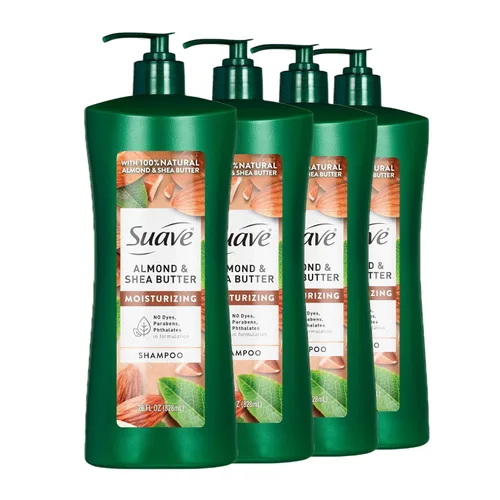 Miniatura 19 de Suave Professionals Champú hidratante para cabello seco Manteca de almendras y karité sin parabenos y sin colorantes, 28 onzas, paquete de 4