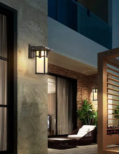 Miniatura 8 de Luces de porche para montaje en pared, farol de pared al aire libre, de aluminio impermeable con vidrio esmerilado, lámparas de pared modernas