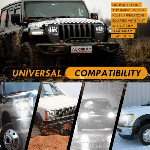 Miniatura 7 de Auxbeam Faro LED de 5 x 7 de haz alto y bajo, 85 W, 7 x 6 pulgadas, con ojos en ángulo DRL, aprobado por DOT, H6054 para Jeep Wrangler Cherokee XJ