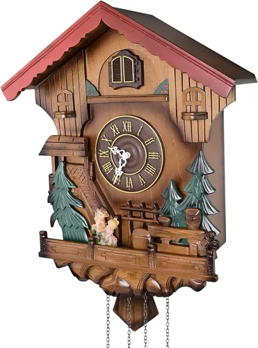 Miniatura 5 de Reloj de pared con péndulo de cuco Kendal, cuarzo, bosque negro, casa, decoración del hogar MX239