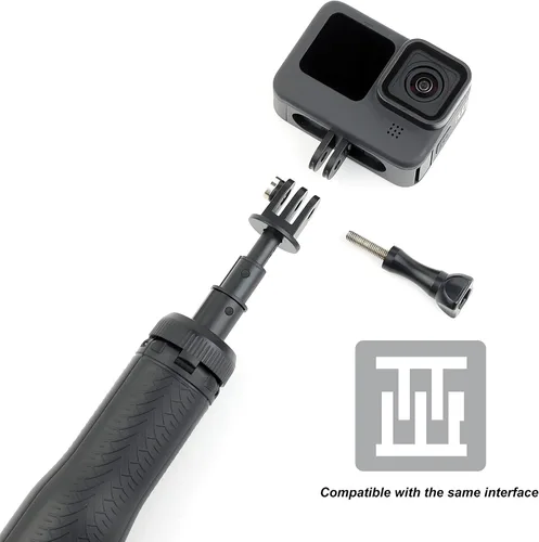 Miniatura 5 de GEPULY Palo de selfie impermeable de 9'' a 27'' pulgadas, agarre flotante de mano para GoPro Hero 13 12 11 10 9 8 7 6 5 4 3 Fusion, Max, la mayoría