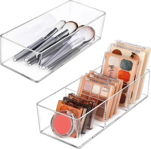 Miniatura 8 de JessLab Organizador de Acrílico, Paquete de 2 Secciones de Cubo Organizador de Maquillaje para Cajón, Organizador de Maquillaje para Tocador